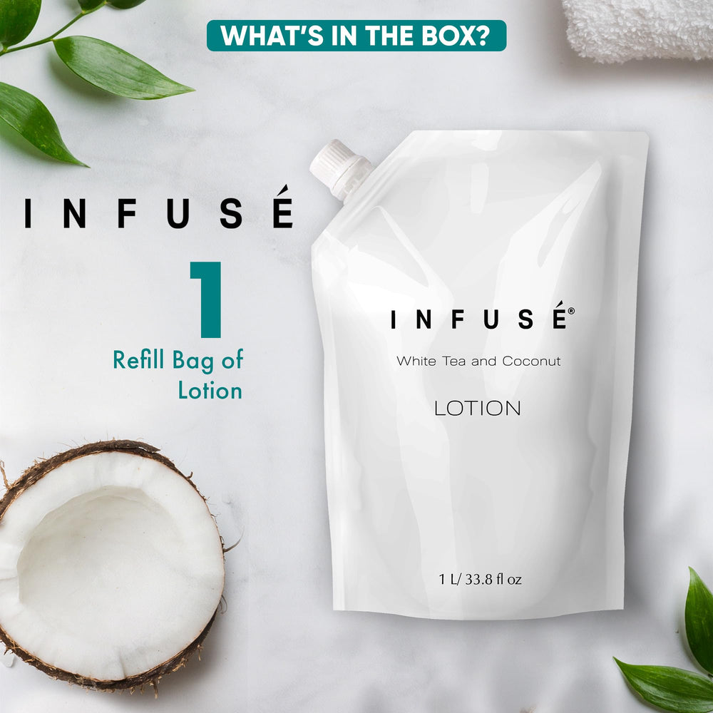 INFUSÉ label detail with ingredient highlights, reassures quality