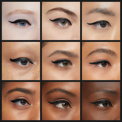 Inglot close-up of winged liner showing sharp, bold finish
