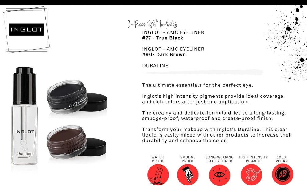 The Beauty Box inglot AMC gel 77 open showing creamy black texture for bold lines