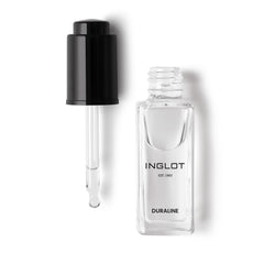 Inglot Duraline front bottle showing clear liquid and label for precise mixing
