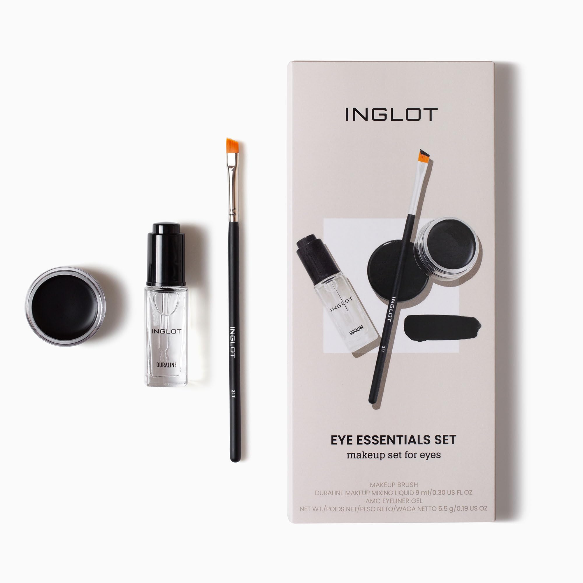 Inglot Duraline droplet on palette illustrating mixing ability and longer wear