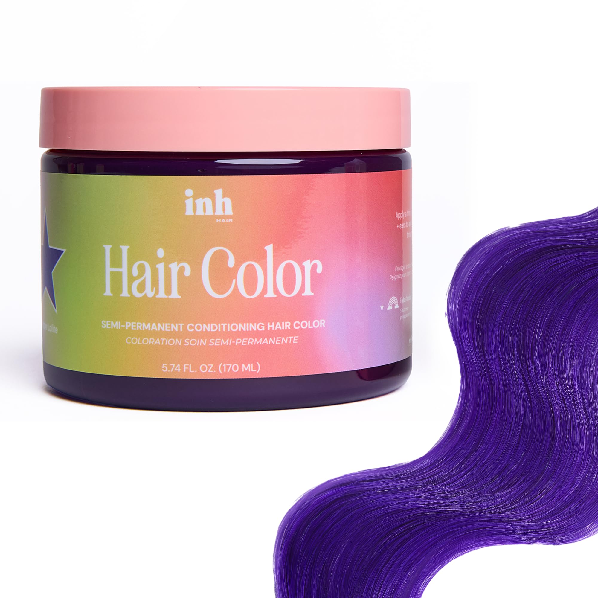 INH front packaging showing purple jar and product name, clear benefit of bold color