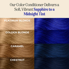 INH Royal Sapphire being applied to hair showing even coverage and conditioning effect