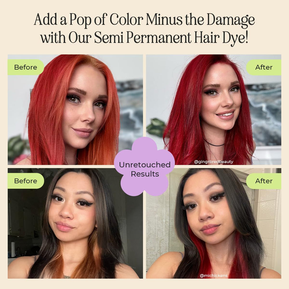 INH ruby red texture close-up highlighting creamy conditioning formula