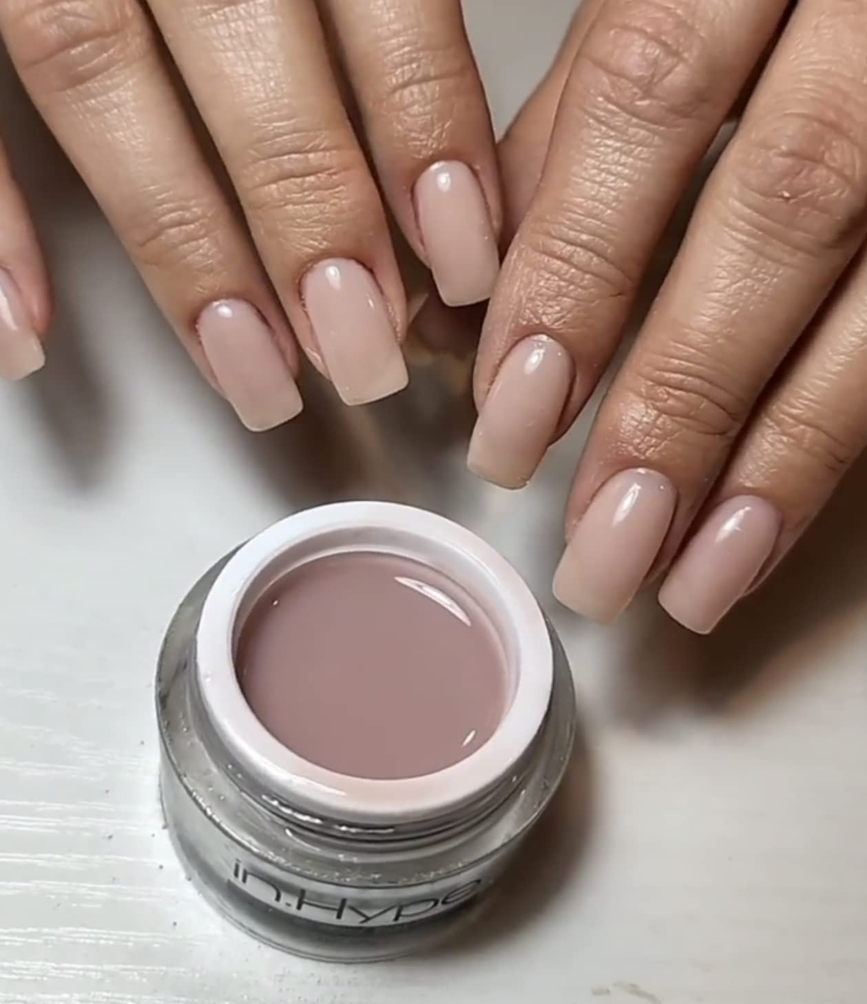 IN.HYPE hands model wearing Cool Nude #32 showing elegant finished look