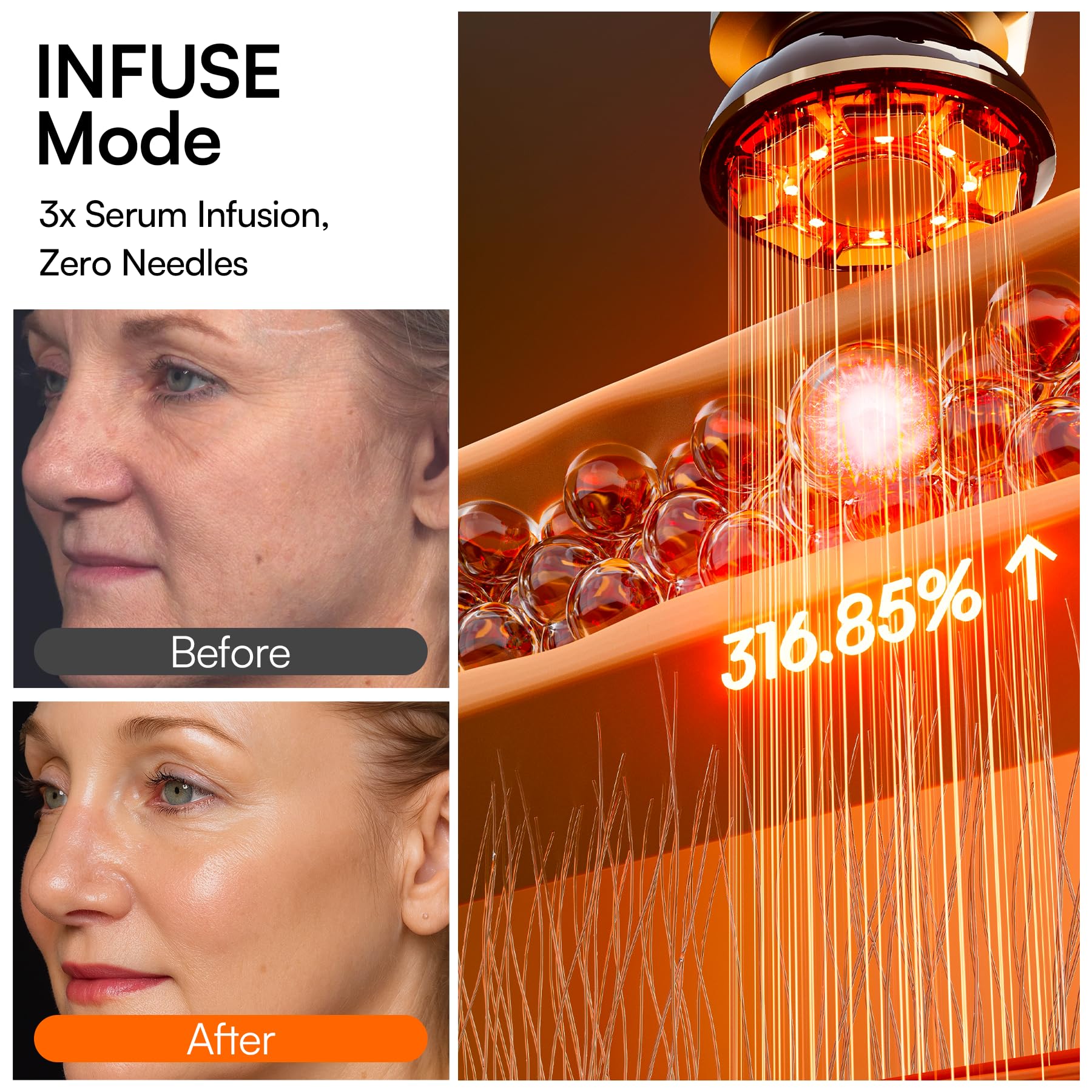 INIA articulating head detail showing hinge and fit for consistent skin contact