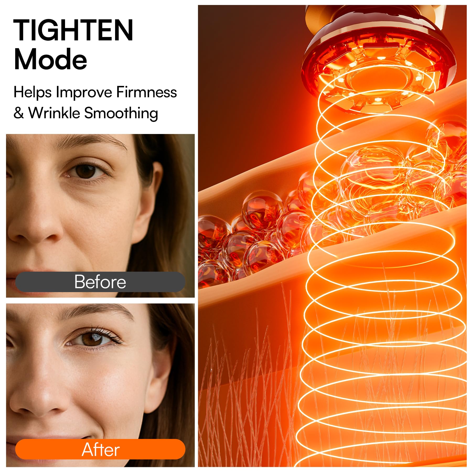 INIA FLARE used along neck and jawline to show targeted contouring effect