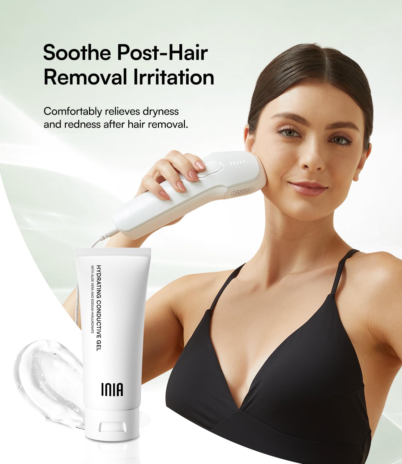 INIA calming application after hair removal to soothe skin benefit