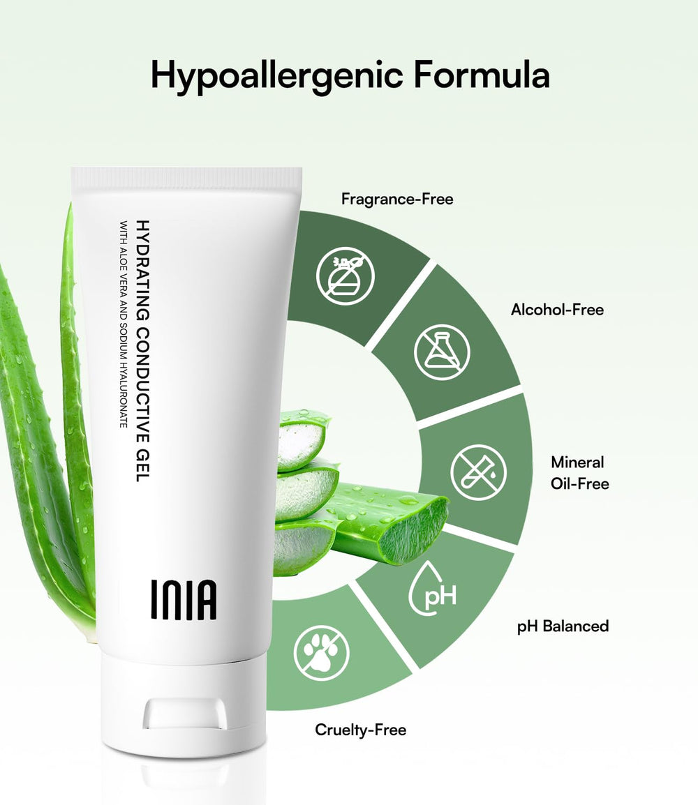INIA gel applied during a device session for improved conductivity benefit