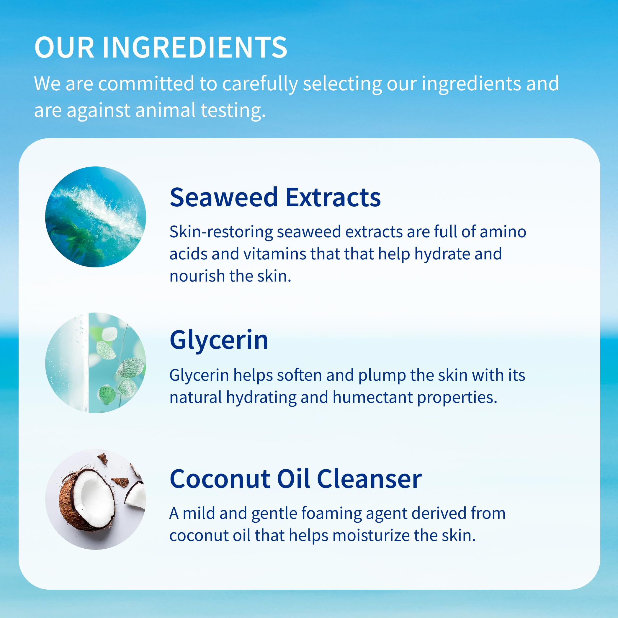 Inis product label and ingredients list highlighting seaweed and minerals