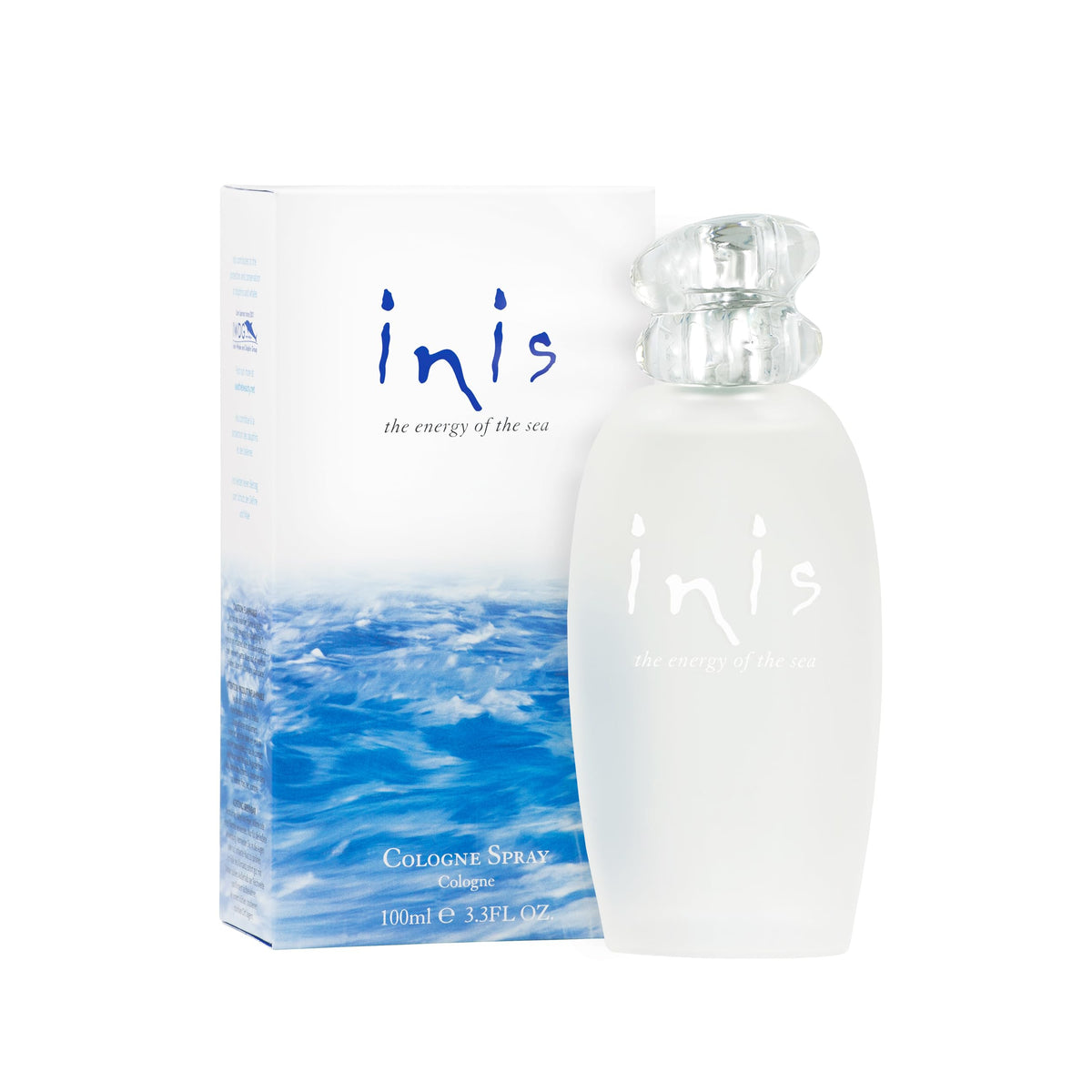 Inis the Energy of the Sea frosted bottle front view showing elegant design and gift-ready look