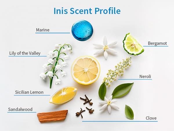 Inis hand soap on bathroom sink creating coastal scent and fresh atmosphere