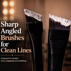 Ink Permanent angled brow brush applying white paste for even coverage benefit