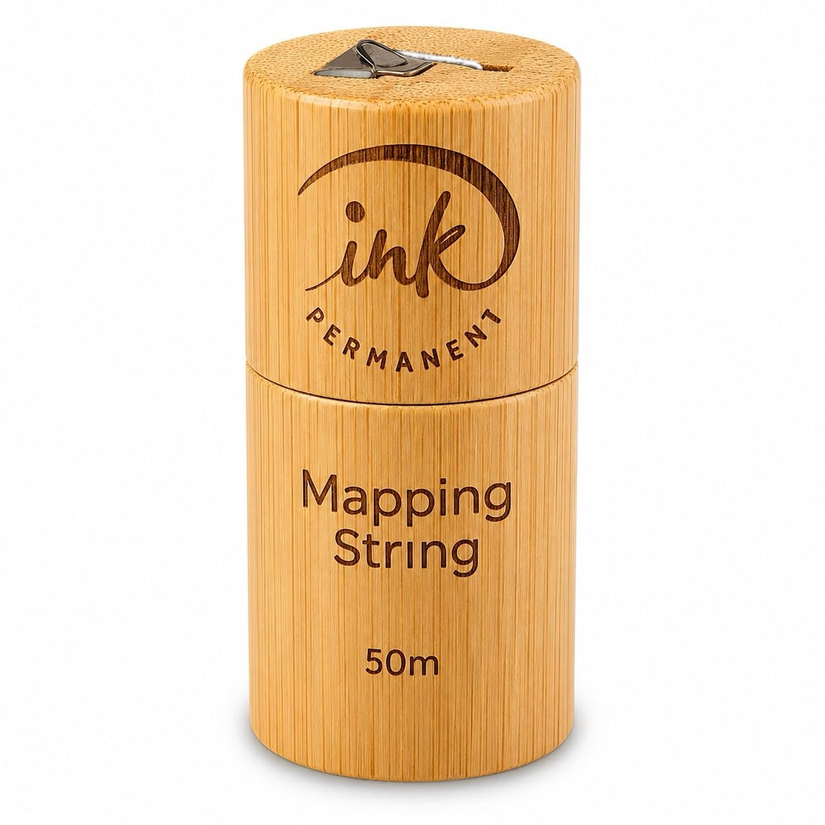 Ink Permanent bamboo dispenser front view showing compact, hygienic storage and easy access