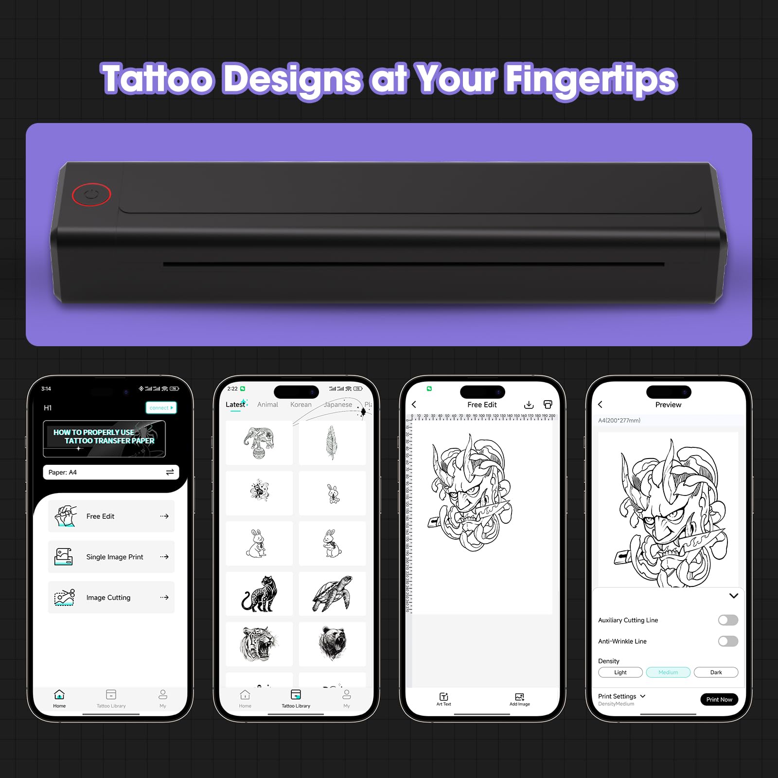 INKin tattoo pen in use in a studio setting illustrating handheld control and comfort
