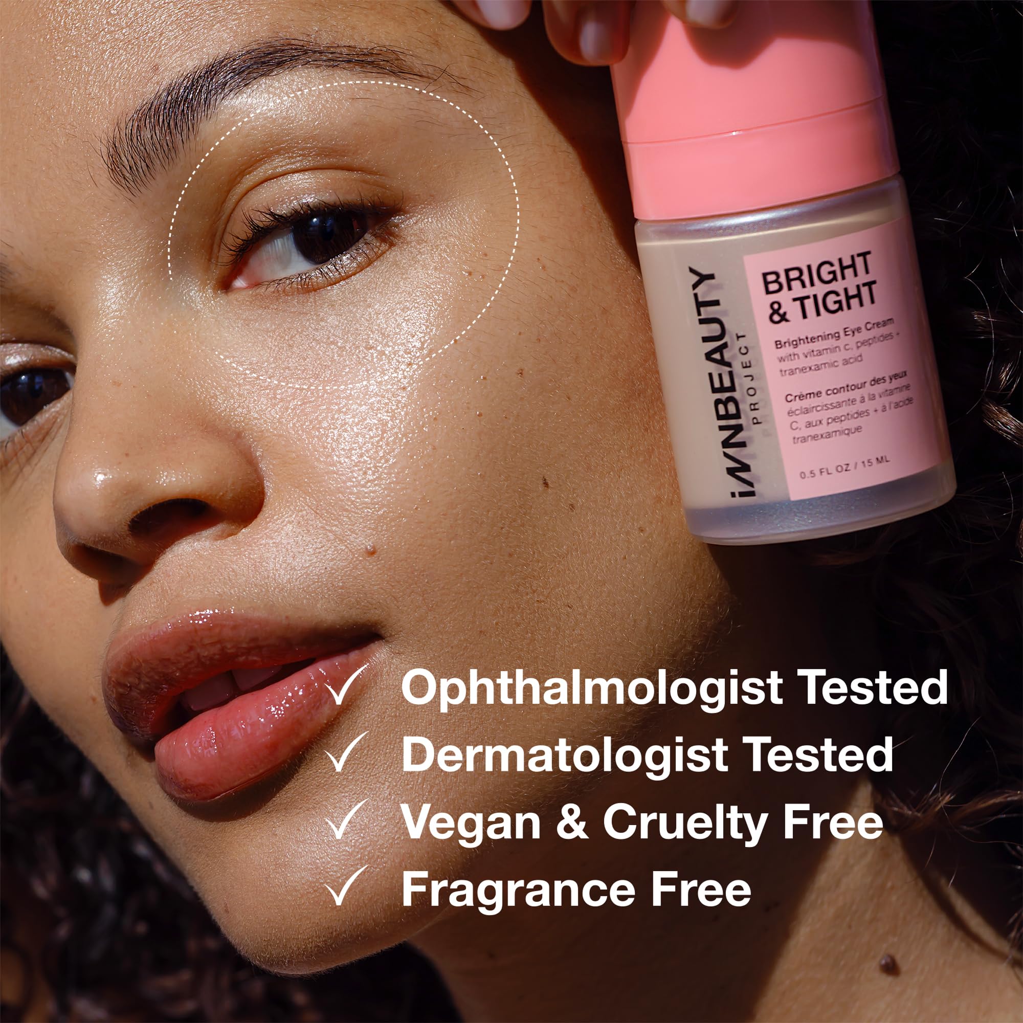 Innbeauty Project application demo tapping product under eye for smoothing benefit
