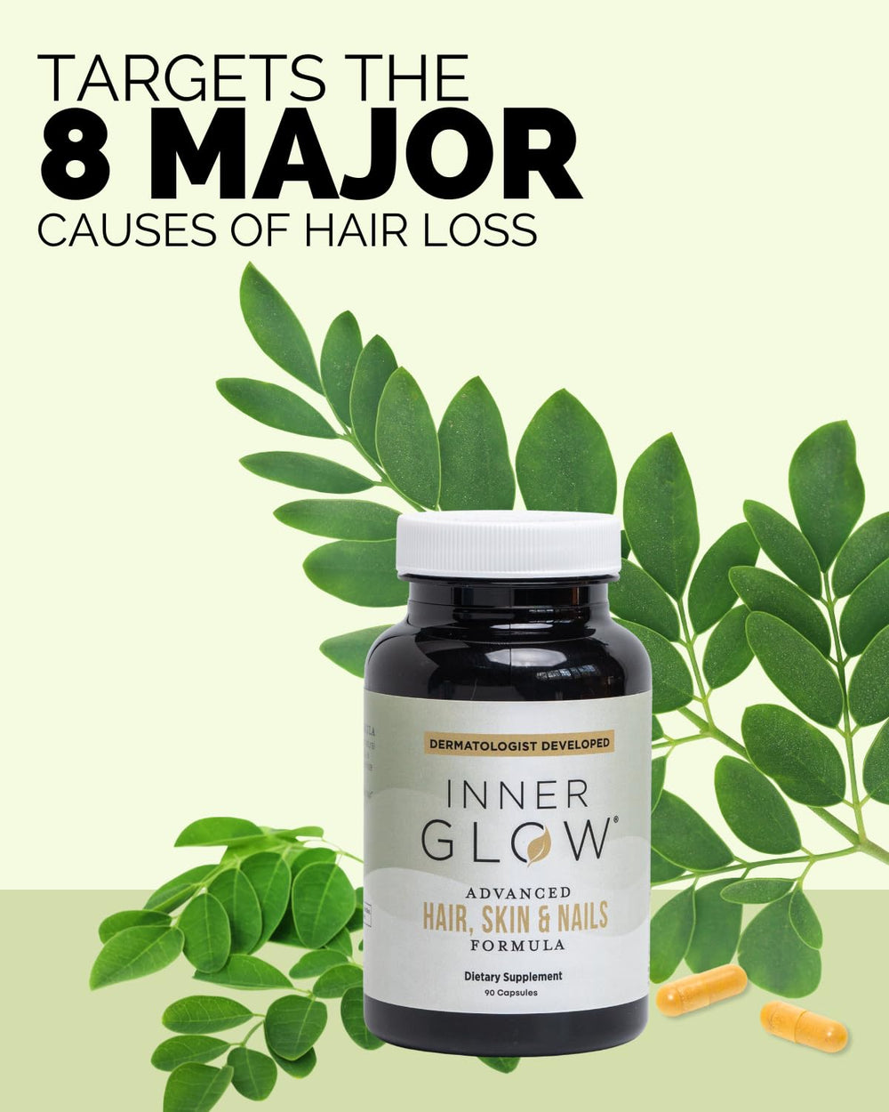 Graphic timeline of 12-week results from Inner Glow showing progression
