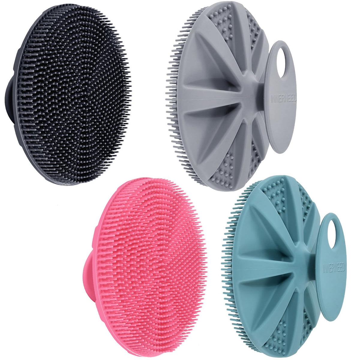 INNERNEED front view of the four-pack scrubbers showing hygienic design and colors