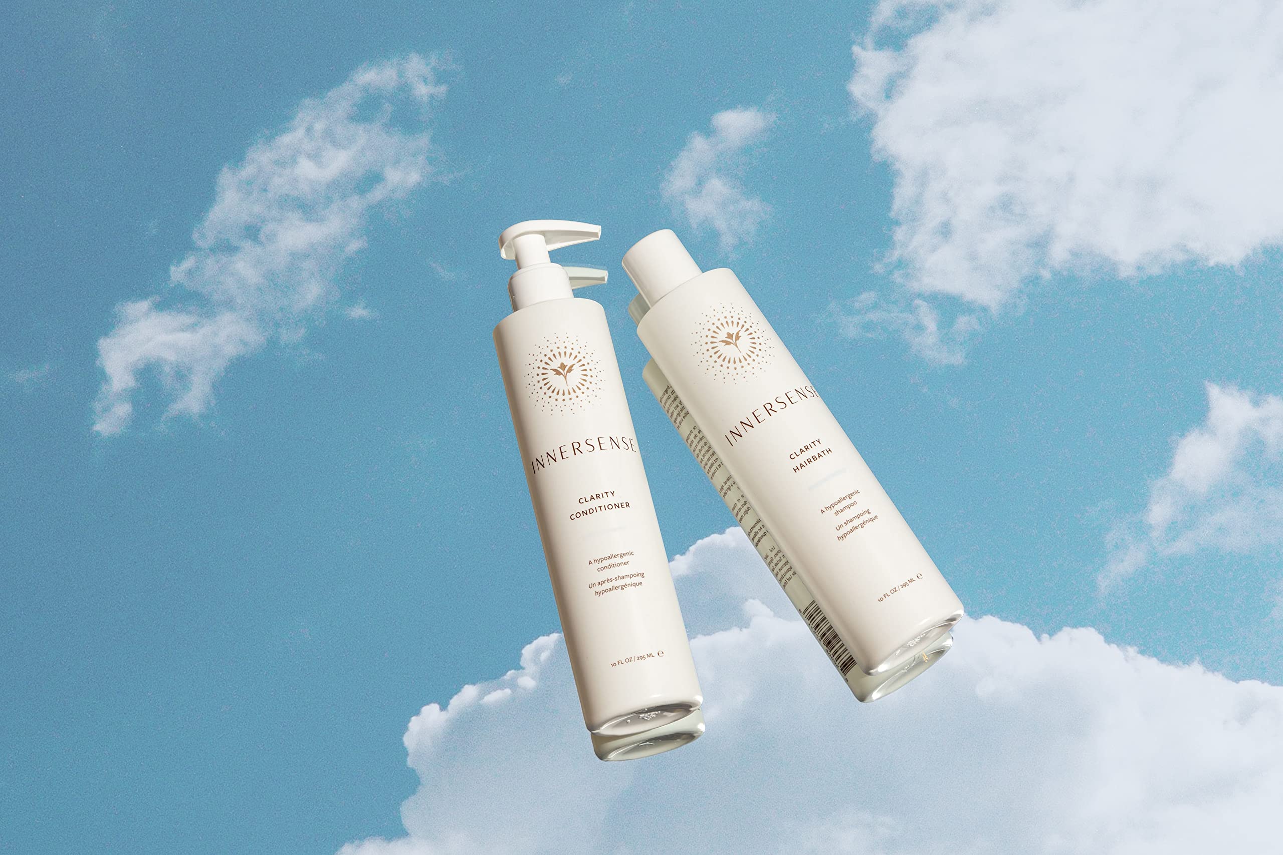 INNERSENSE Clarity shampoo pump closeup highlighting gentle dispensing and easy use