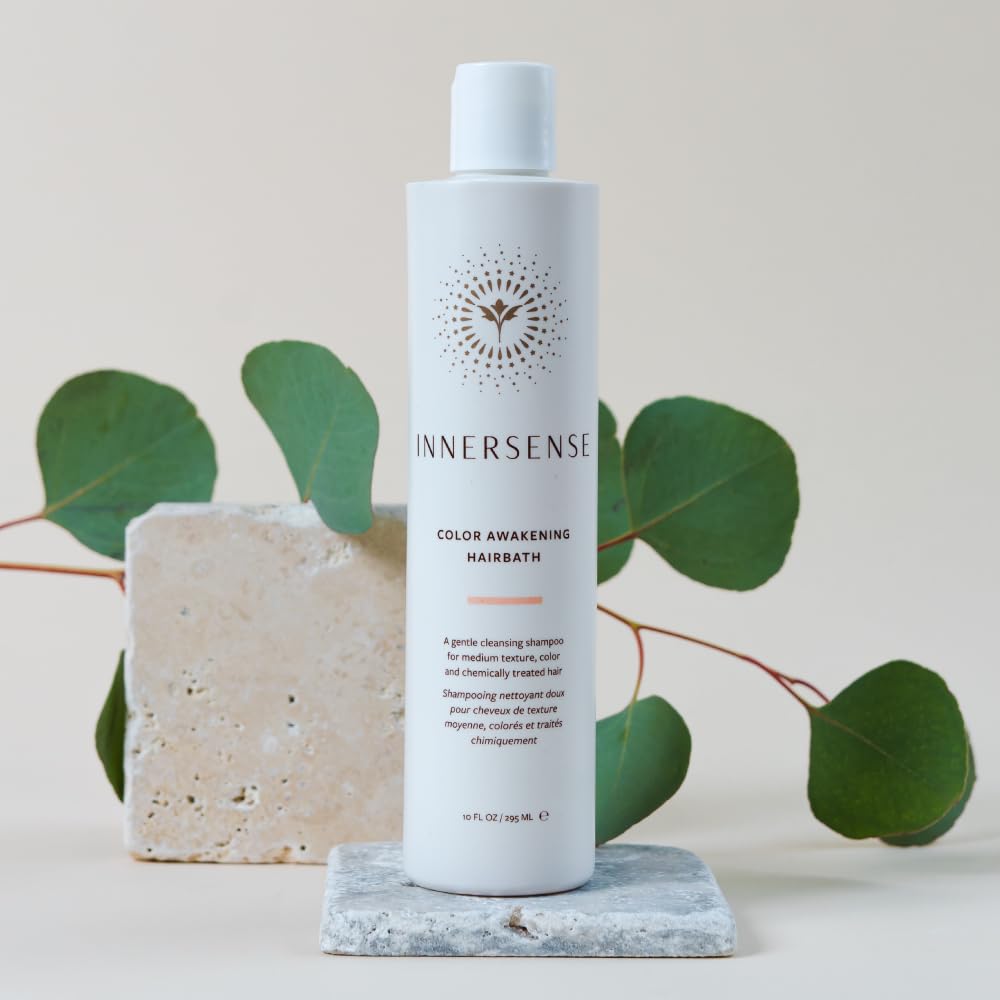 INNERSENSE shampoo refill staged in bathroom setting showing sustainable daily routine