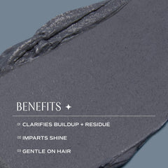 INNERSENSE detox hair mask being applied to damp hair for deep-cleansing effect