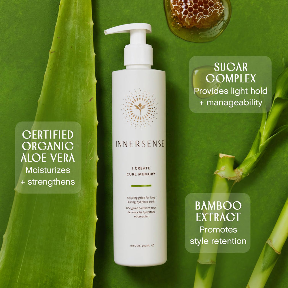 INNERSENSE label close-up highlighting bamboo extract and nourishing benefit