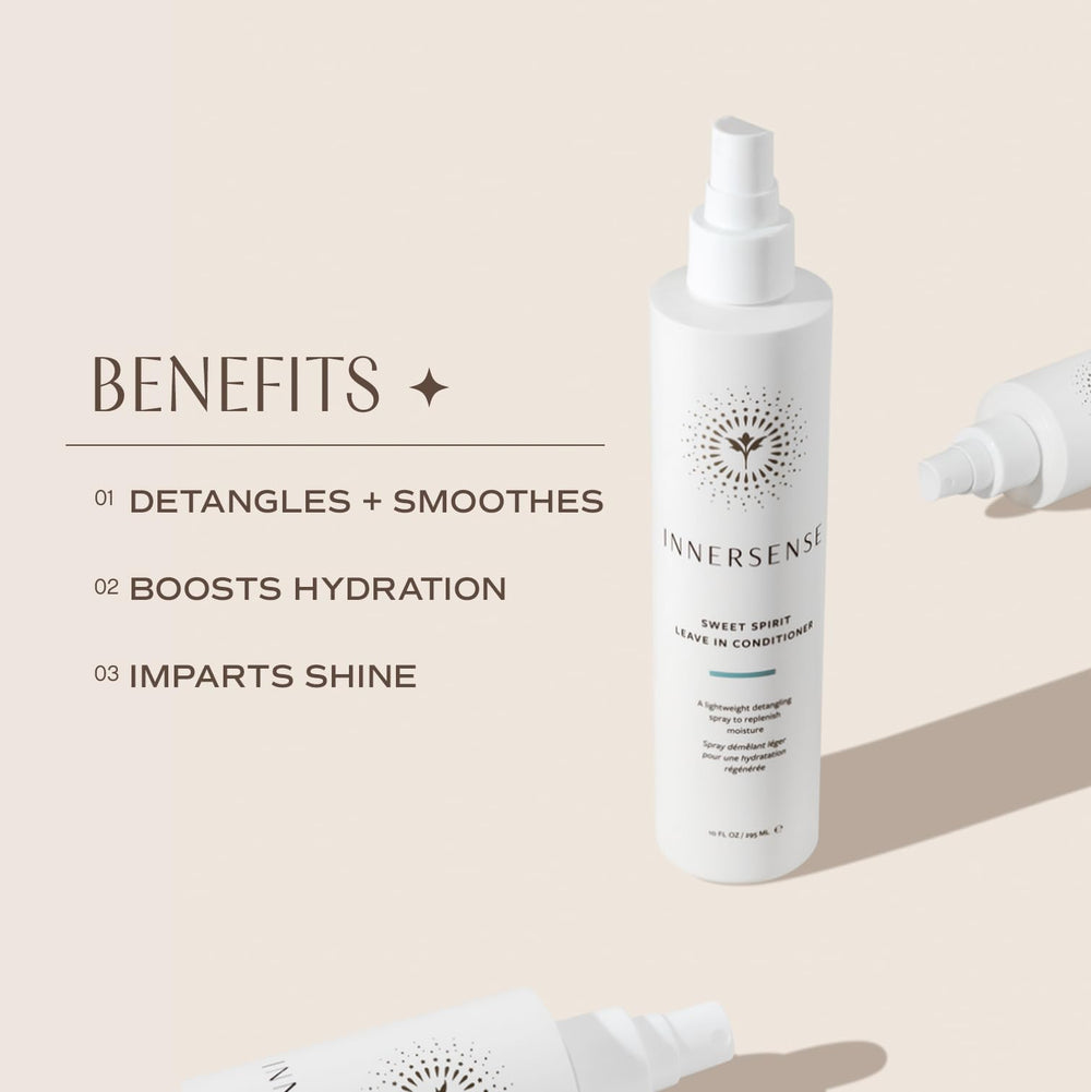 INNERSENSE trio on bathroom shelf evoking natural, clean beauty routine