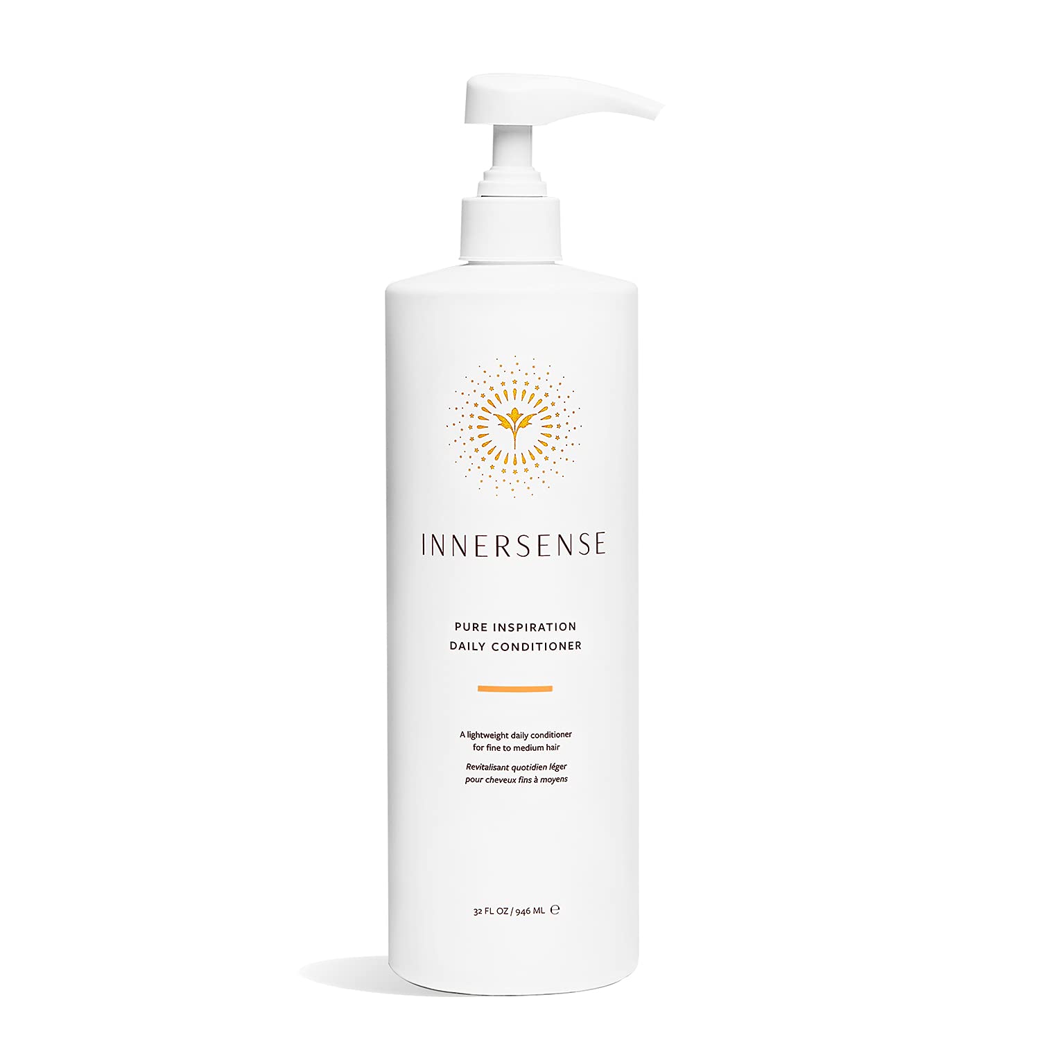 INNERSENSE front bottle view showing 32oz clean conditioner and packaging benefit