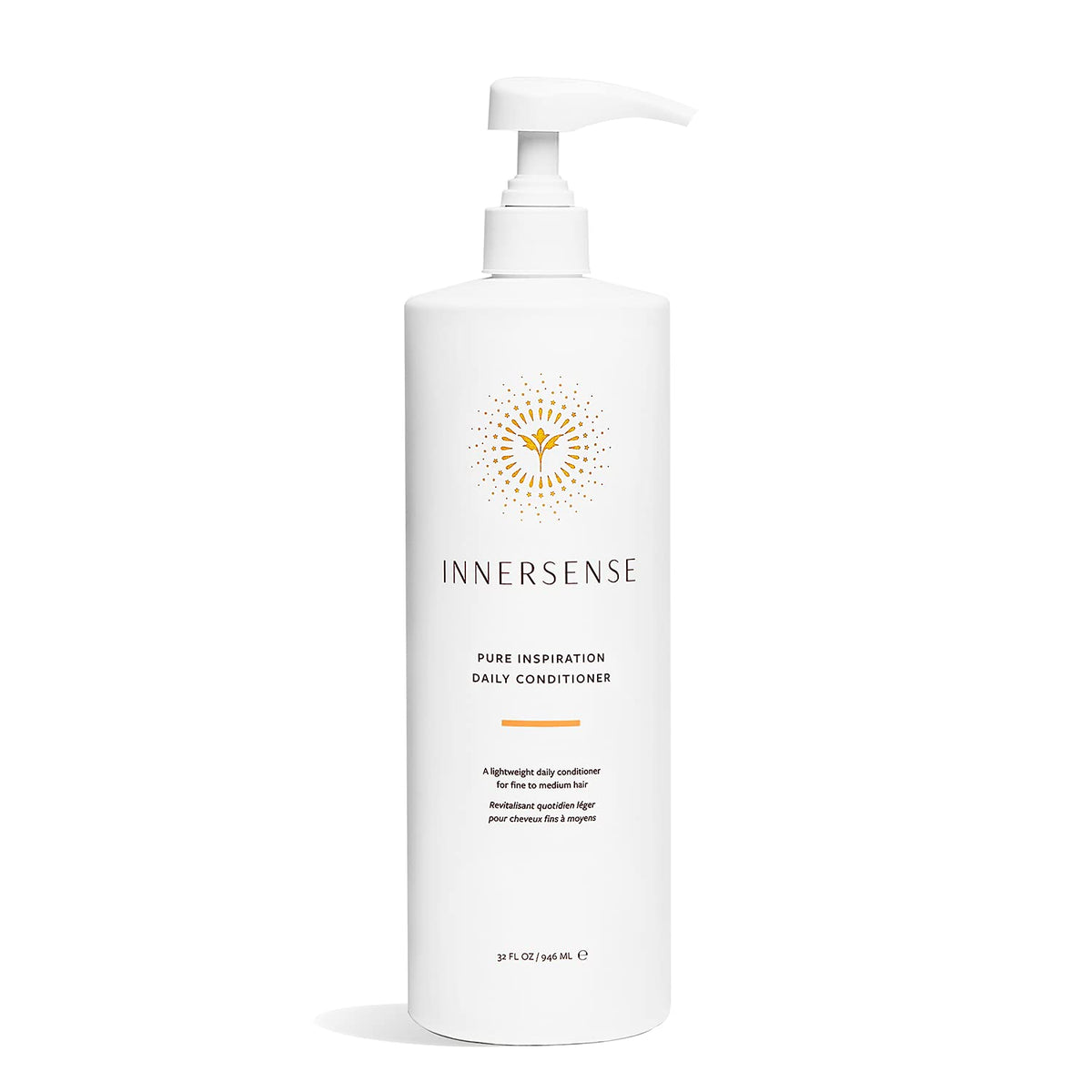 INNERSENSE front bottle view showing 32oz clean conditioner and packaging benefit