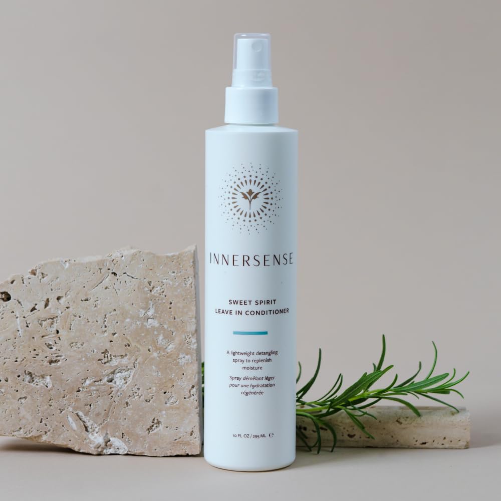 INNERSENSE bottle on bathroom shelf in natural light showing salon-quality routine benefit