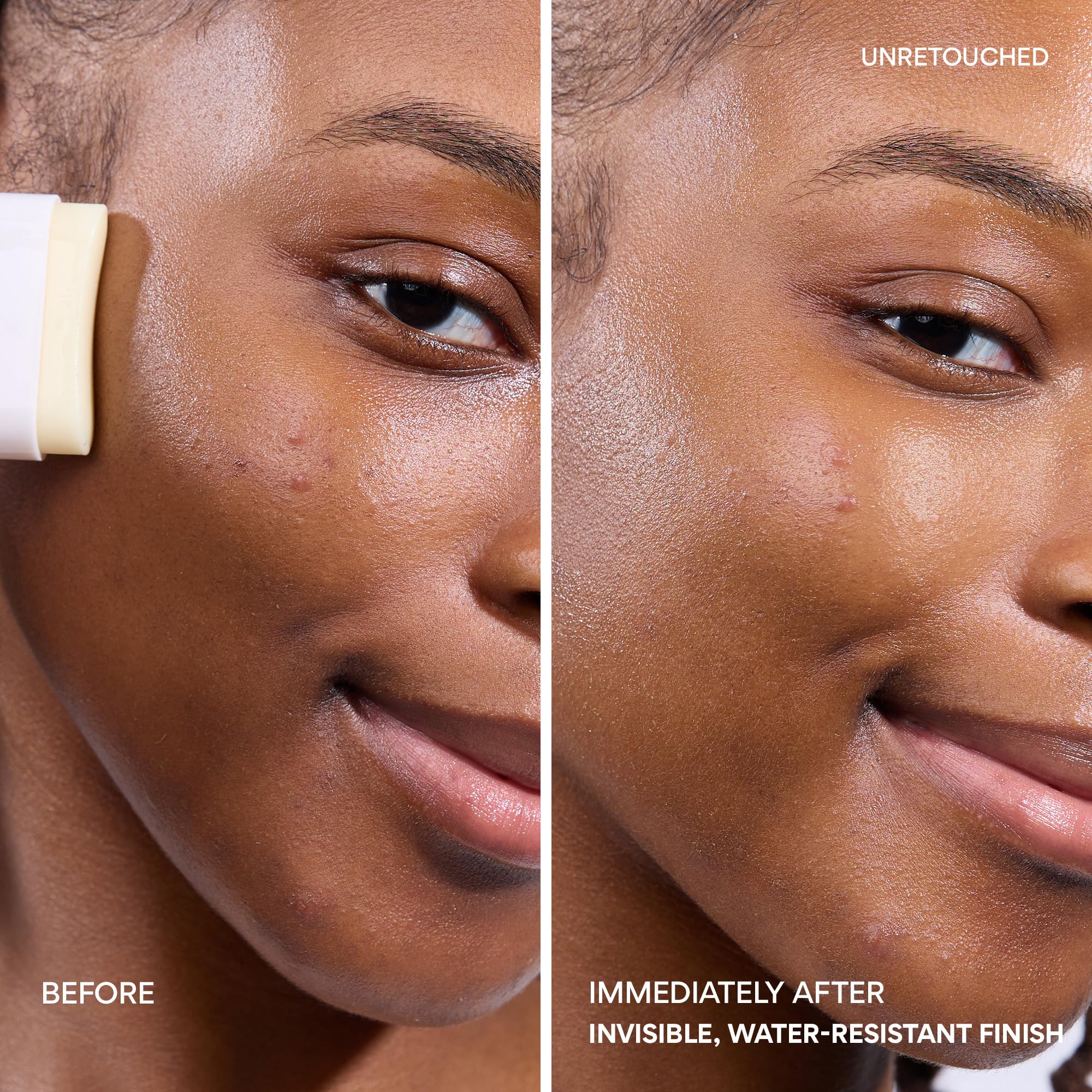 innisfree being applied to cheek, fast coverage and no white cast