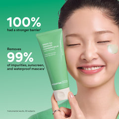 innisfree close-up of balm melting to oil for gentle breakdown of waterproof makeup