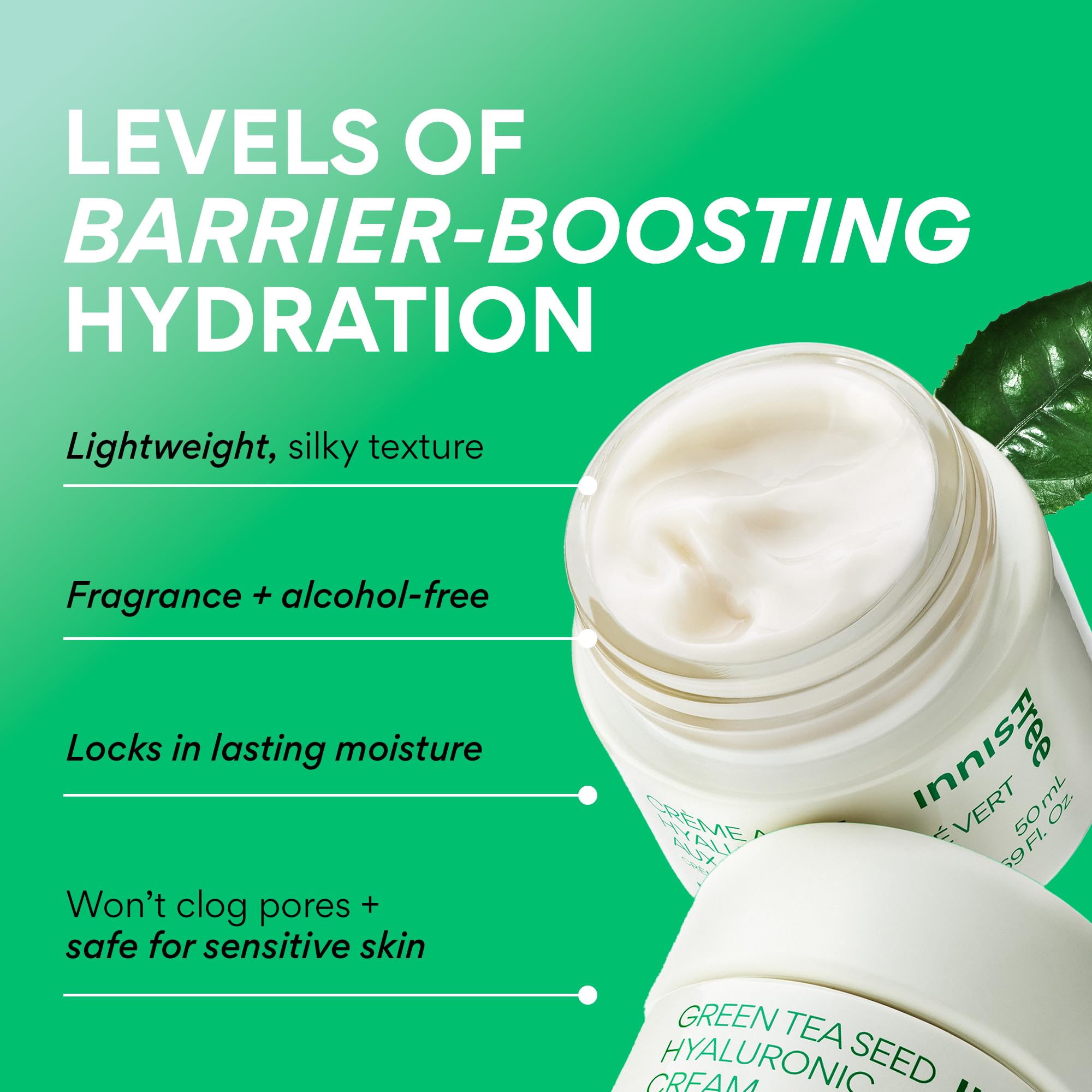 innisfree cream texture closeup highlighting silky finish and quick absorption