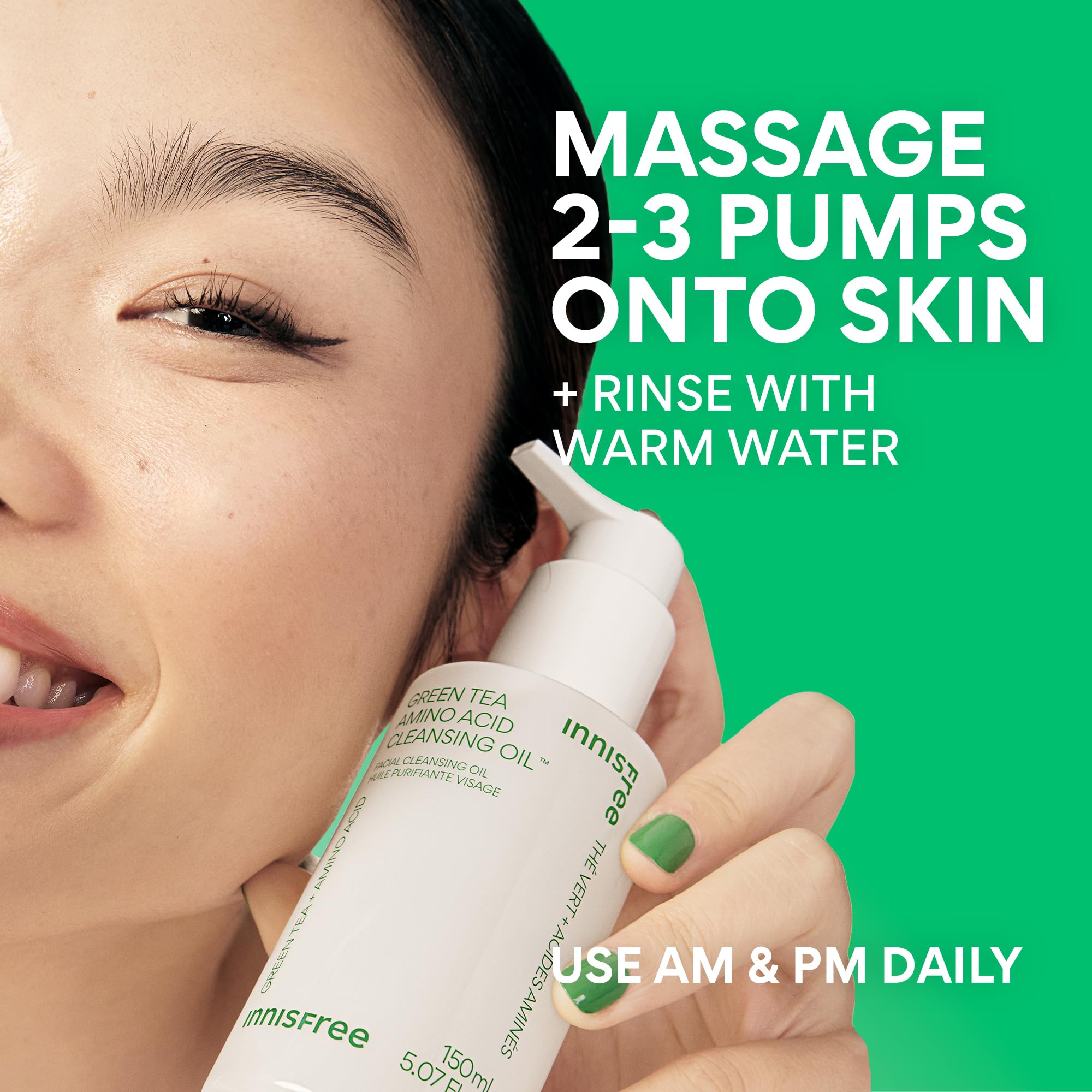 innisfree emulsified milky lather on skin, showing how it rinses without residue