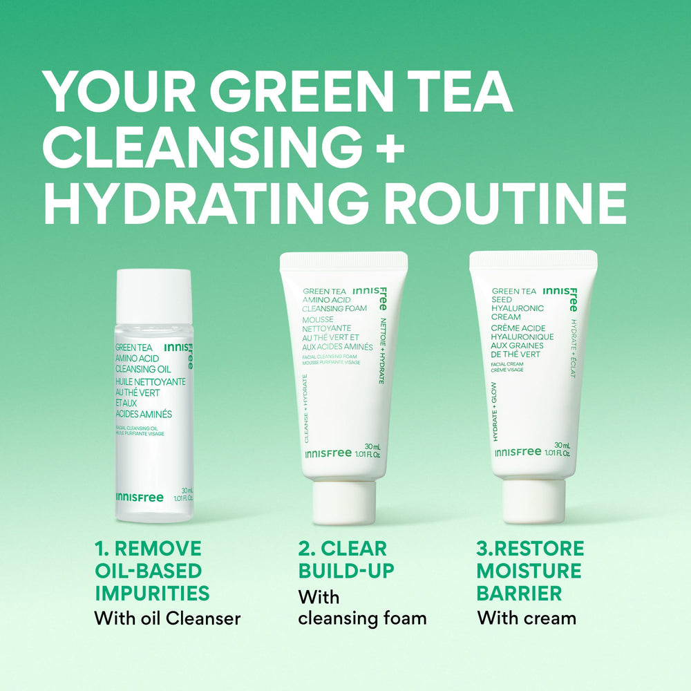 innisfree green tea ingredient shot emphasizing natural hydration benefits