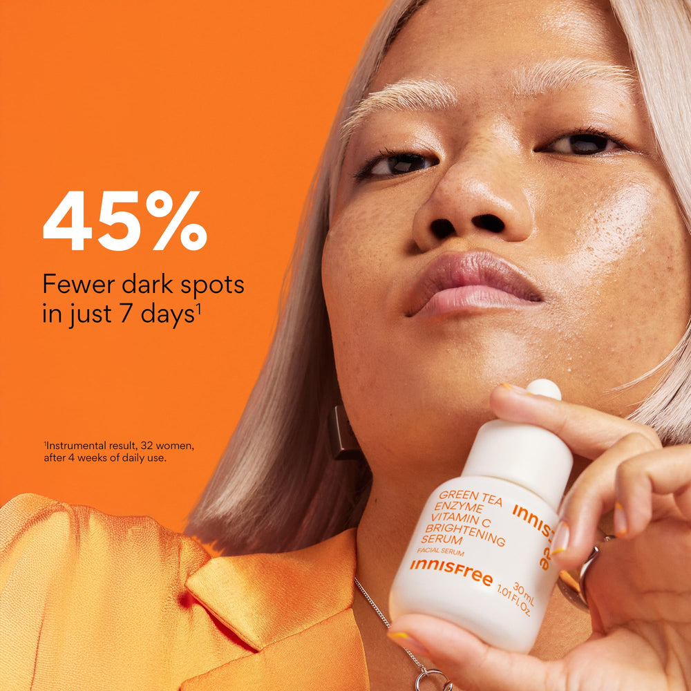 innisfree serum drop on skin illustrating quick absorption and glow