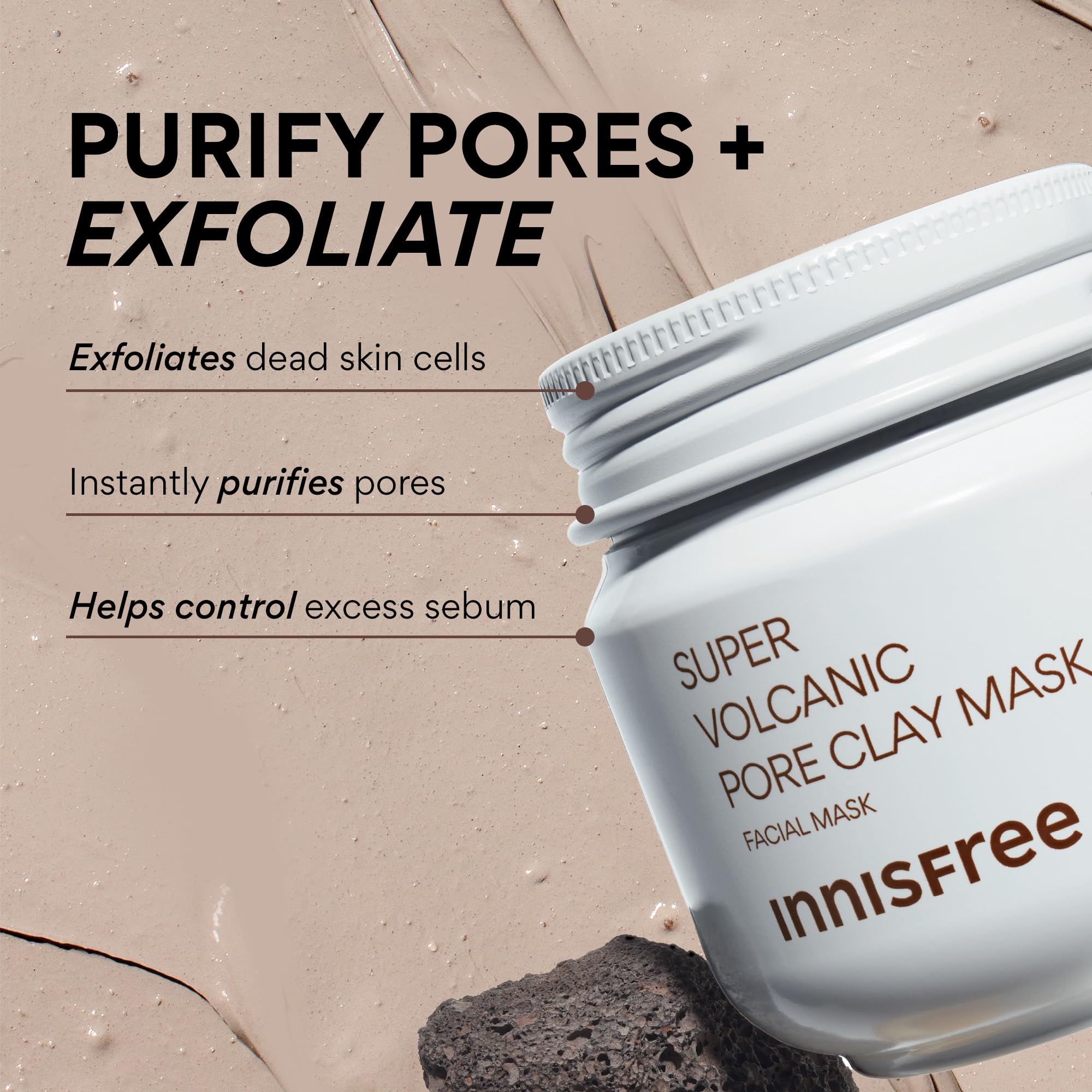 innisfree creamy clay texture close-up highlighting cooling application benefit