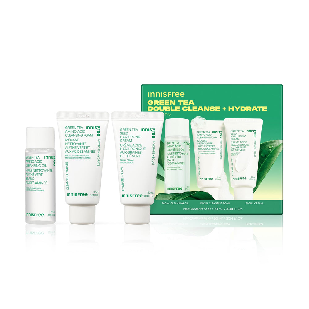 innisfree trio front packaging showing minis for convenient cleansing