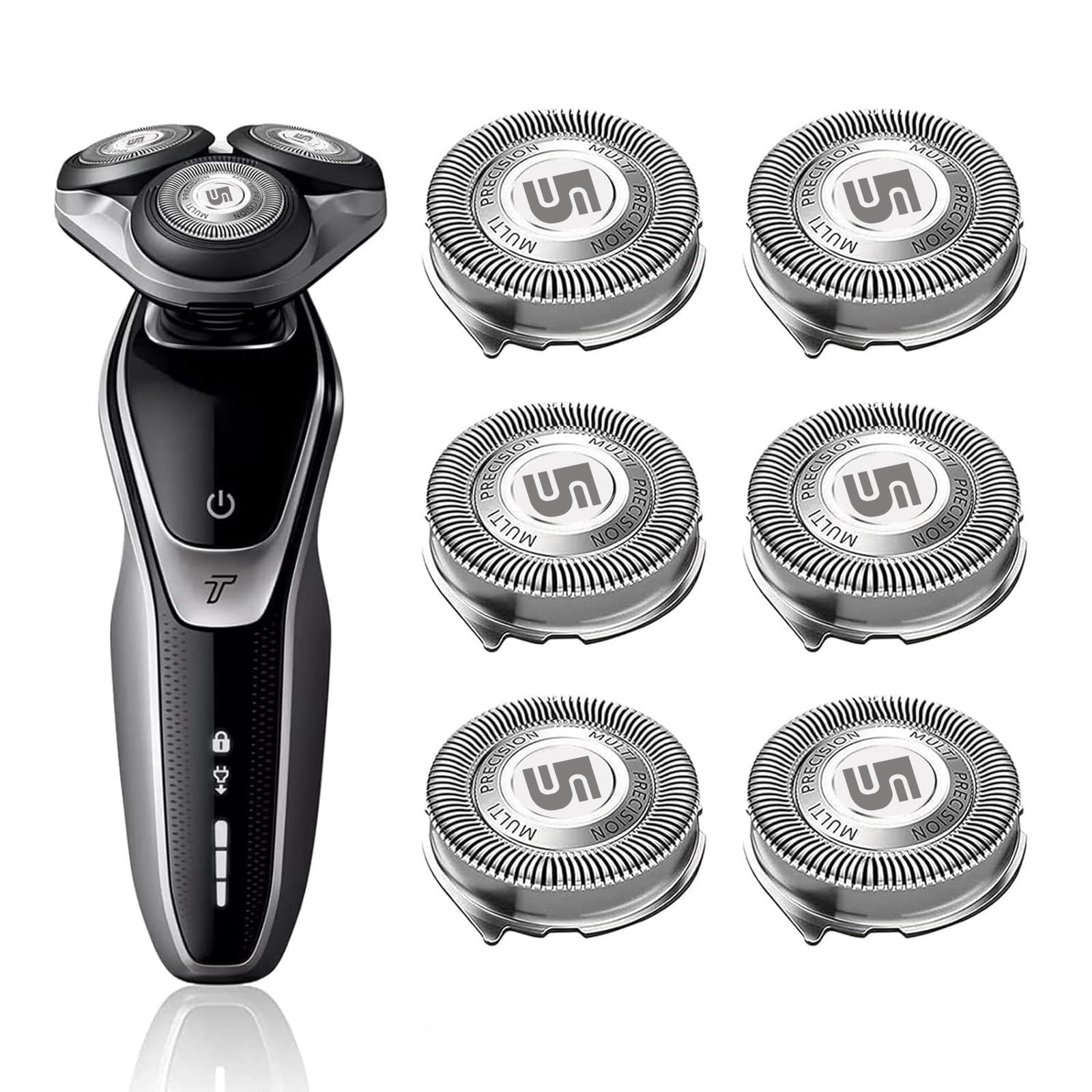 innobeaut front packaging showing six replacement heads and compatibility labels; easy replacement benefit