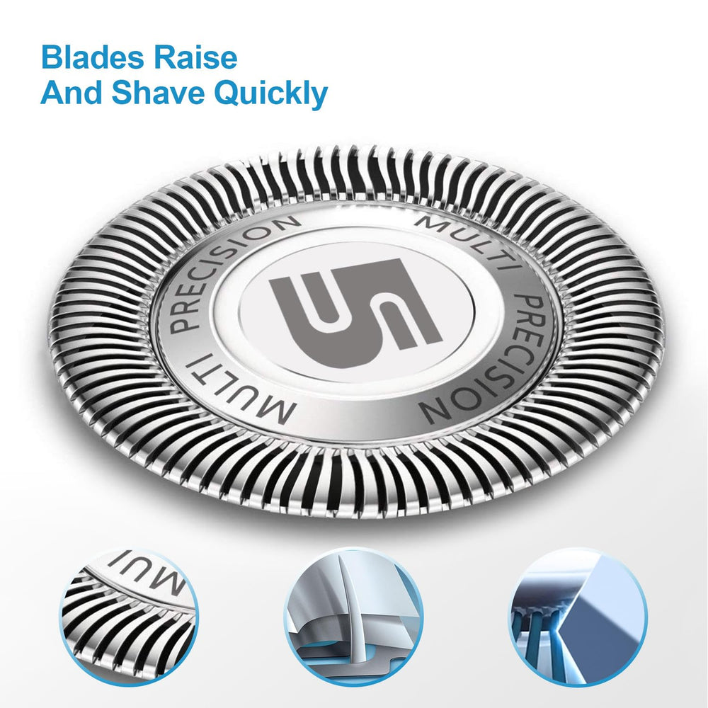 innobeaut replacement head snapped onto Philips Norelco shaver showing secure fit benefit