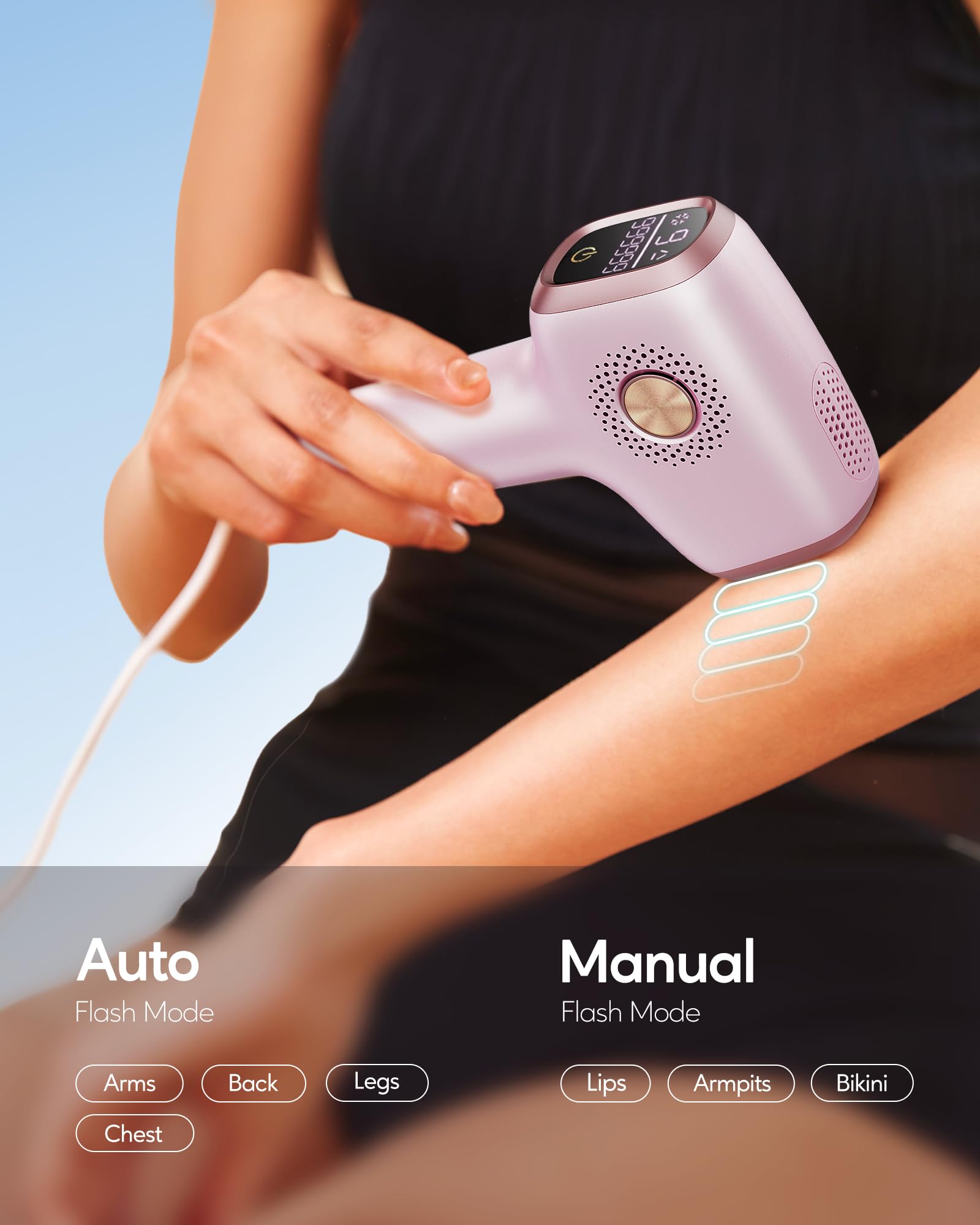 INNZA in-home leg treatment showing efficient large-area coverage benefit