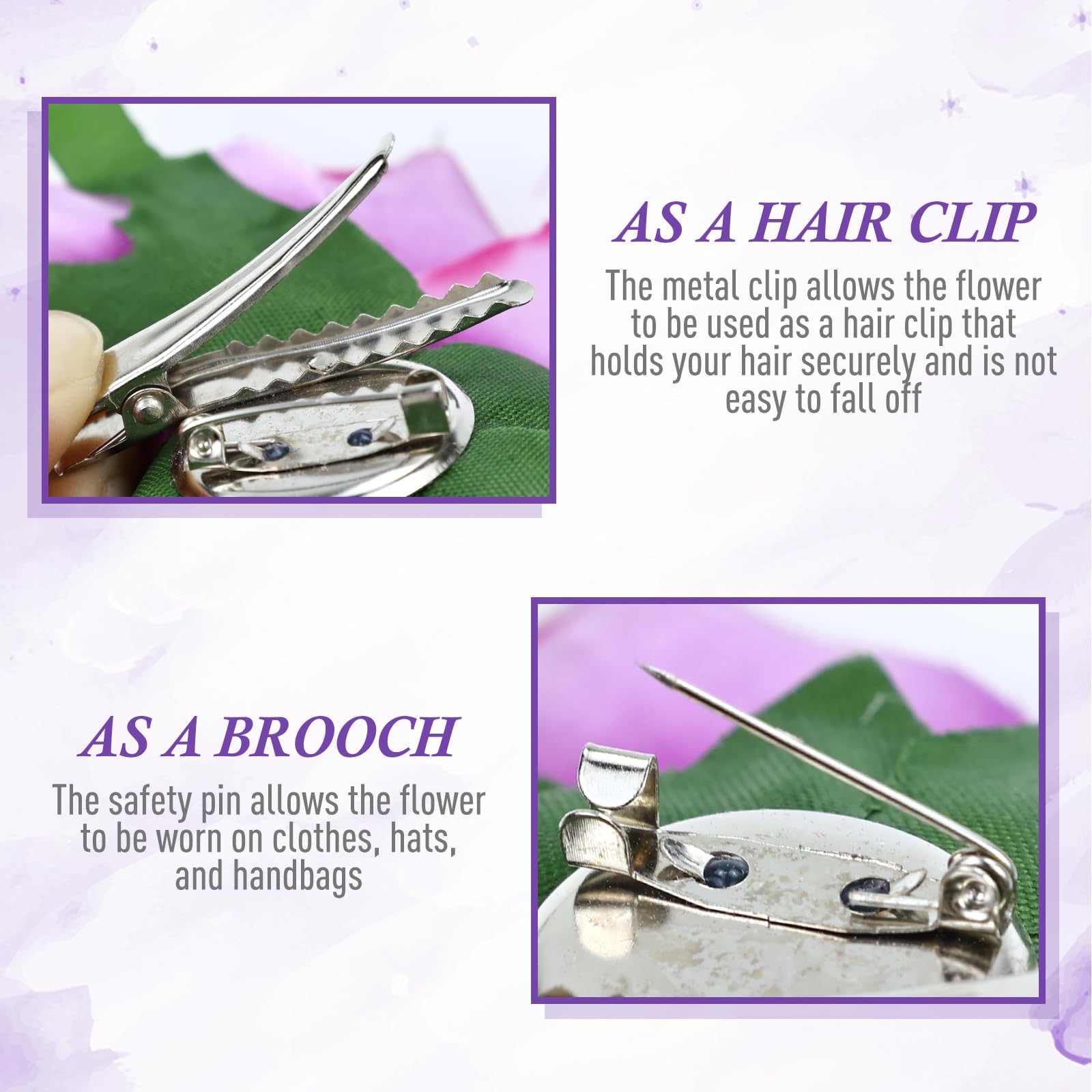 inSowni clip and brooch back view showing dual fastening for secure wear