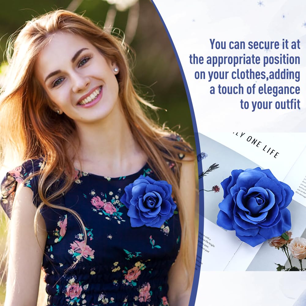 inSowni rose clipped in hair illustrating secure hold and photo-ready finish