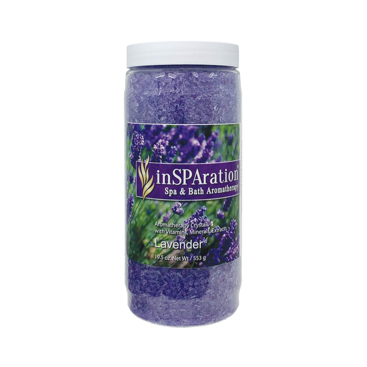 InSPAration front packaging showing jar and lavender scent benefits