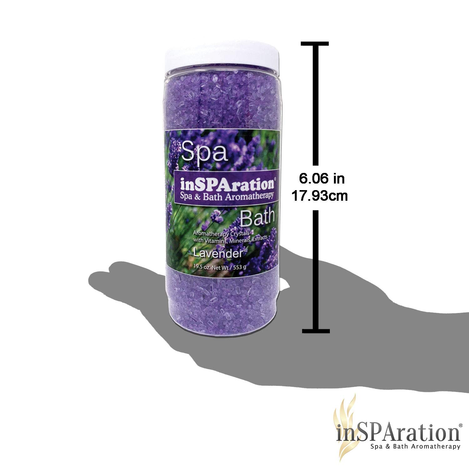 InSPAration product label close-up listing ingredients and features