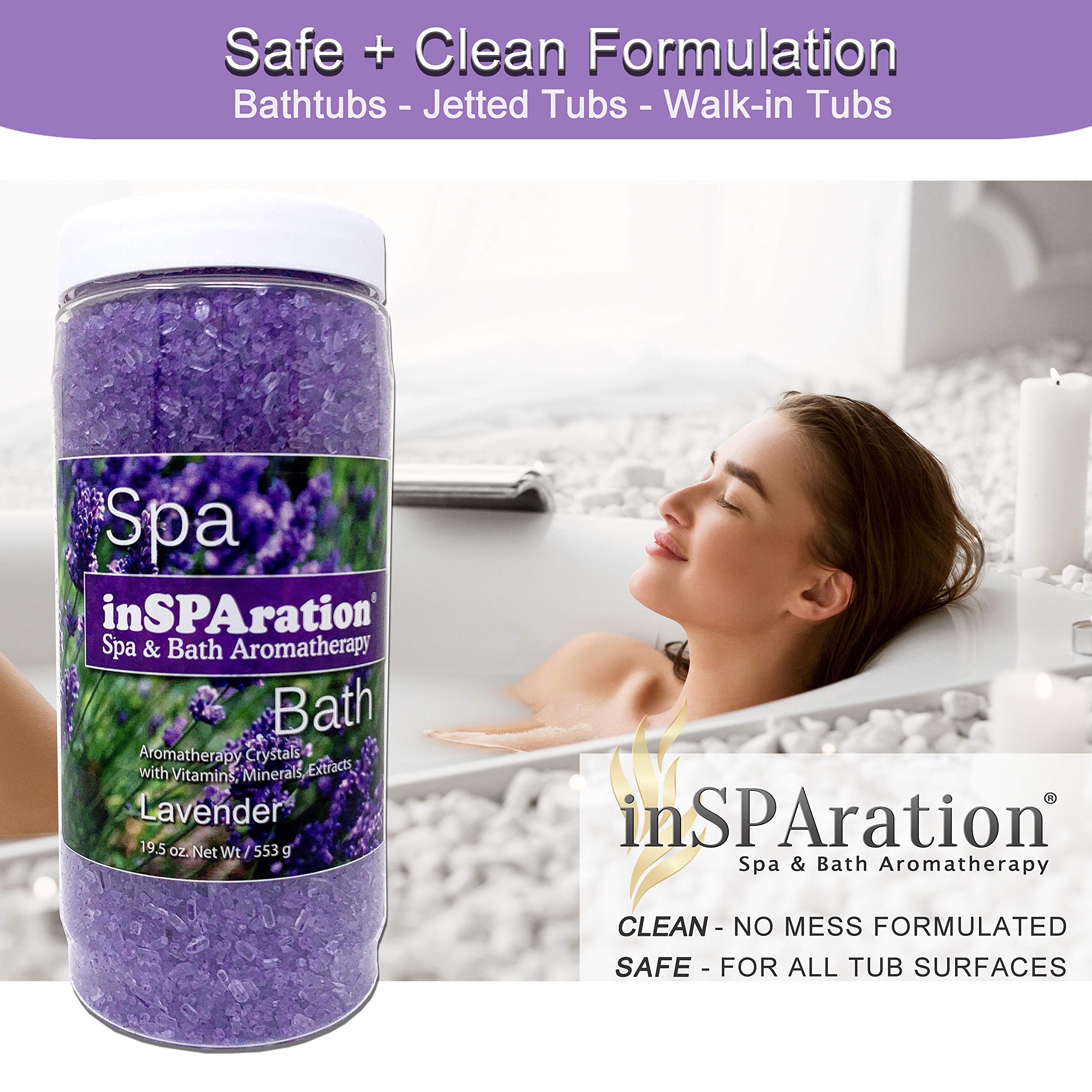 InSPAration scoop next to jar to show 19 oz portion sizing