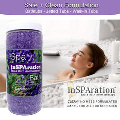 InSPAration scoop next to jar to show 19 oz portion sizing
