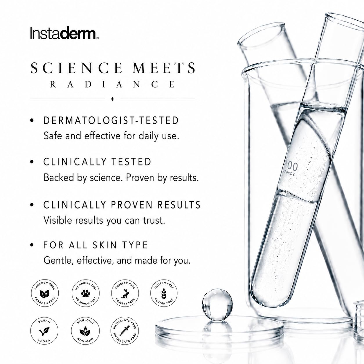 Instaderm on bathroom counter lifestyle scene for daily routine convenience
