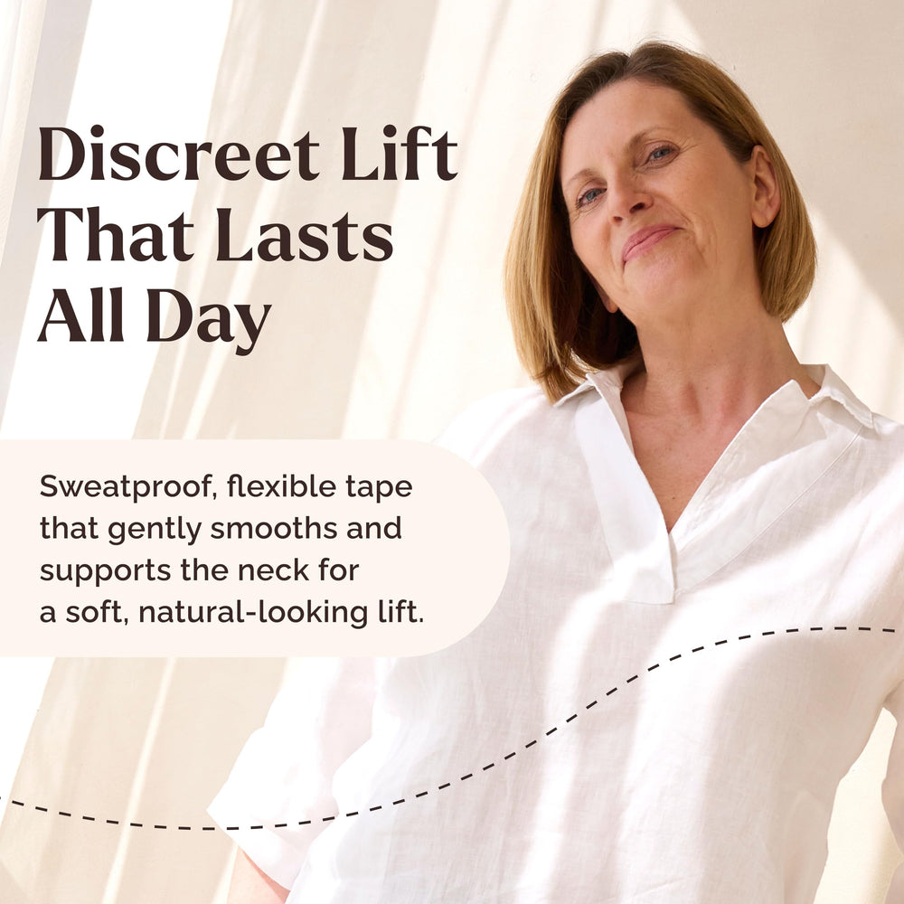 Instant Lifts Skinnies applied behind hair demonstrating invisible lift for confident appearance