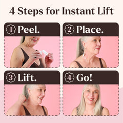 Instant Lifts Skinnies neck before and after view showing visible smoothing benefit